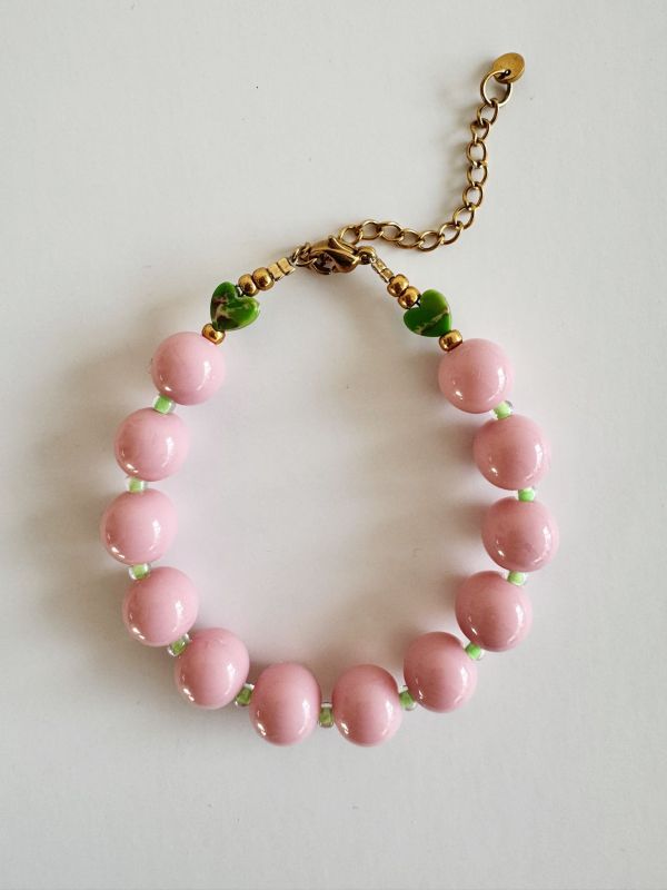 Armbandje roze/ groen