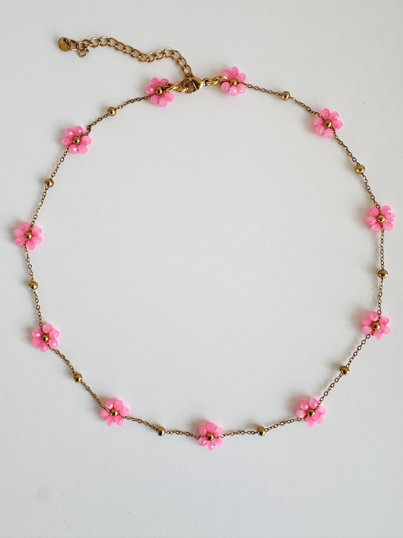 Ketting flower roze